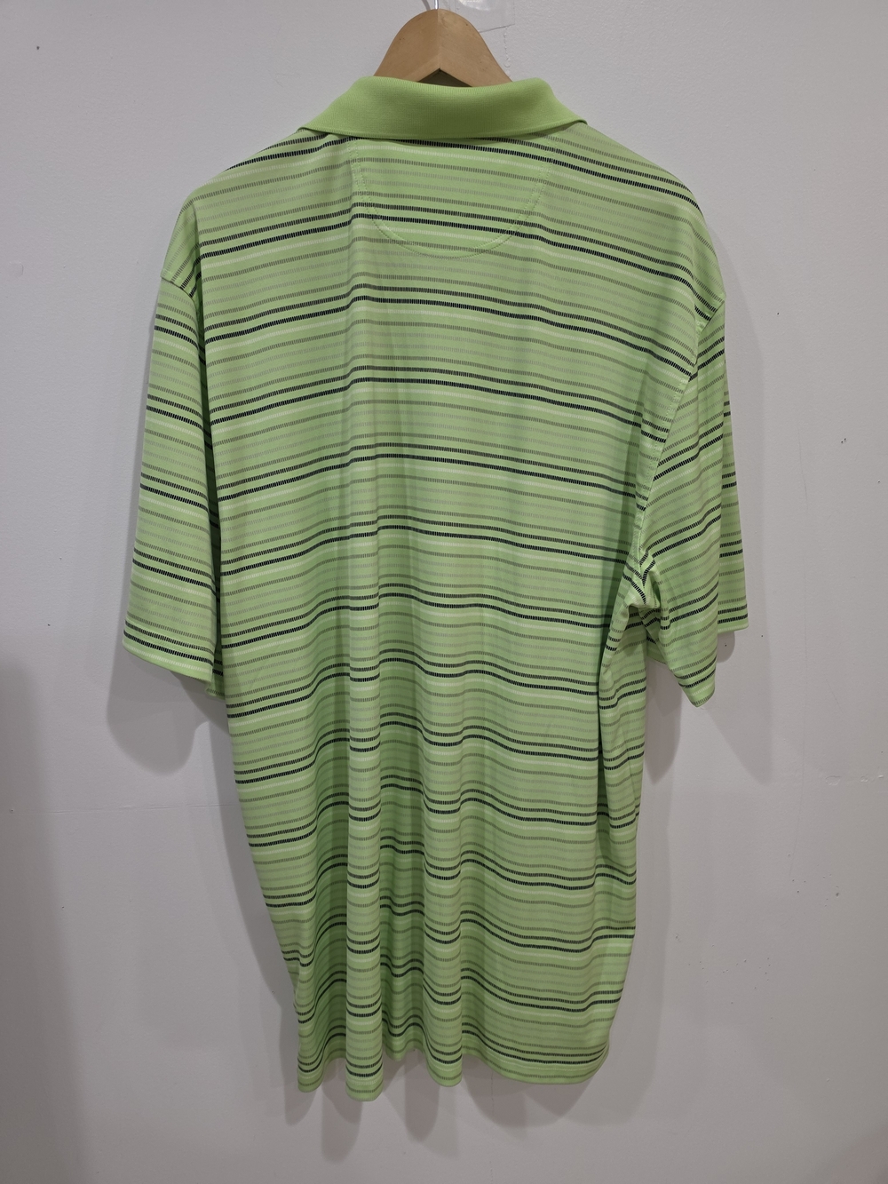 Greg Norman Men's Lime Green Striped Polo Shirt Size 2XL - Picture 3 of 5